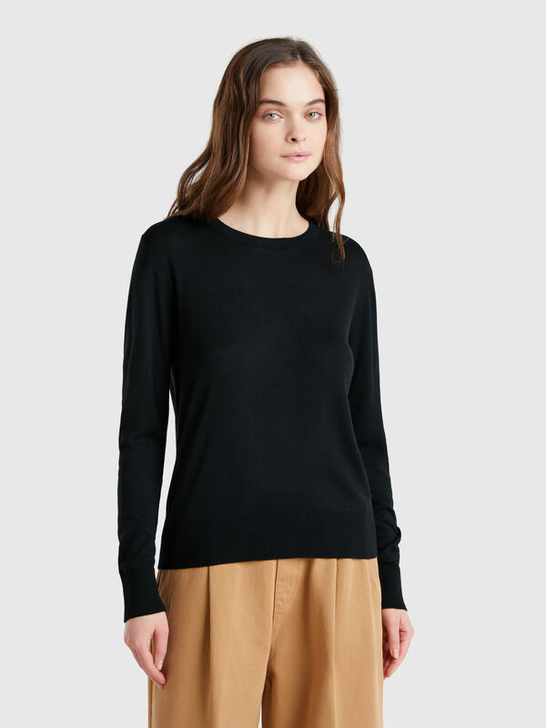 Long sleeve sweater in silk blend Women