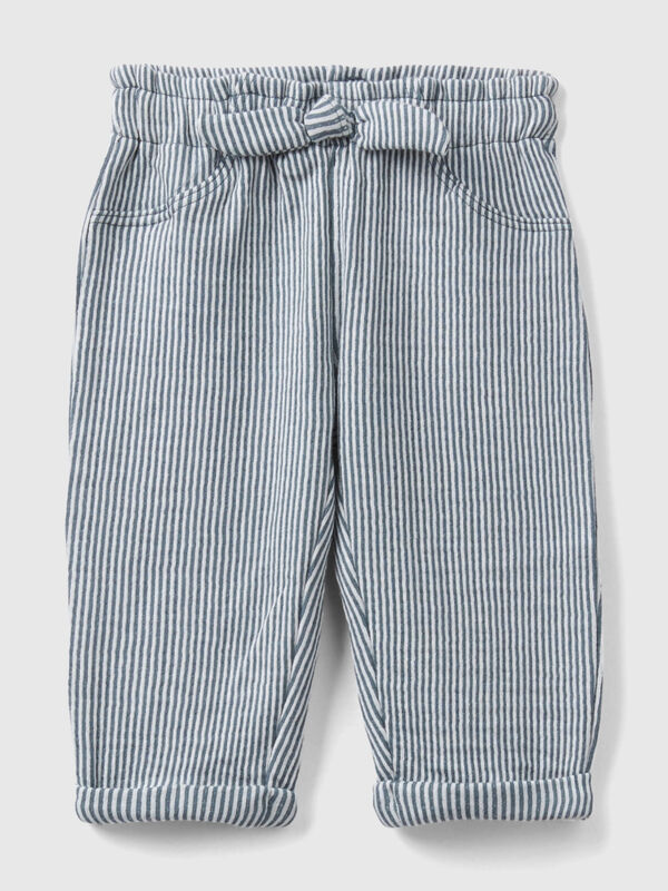 Striped paperbag trousers