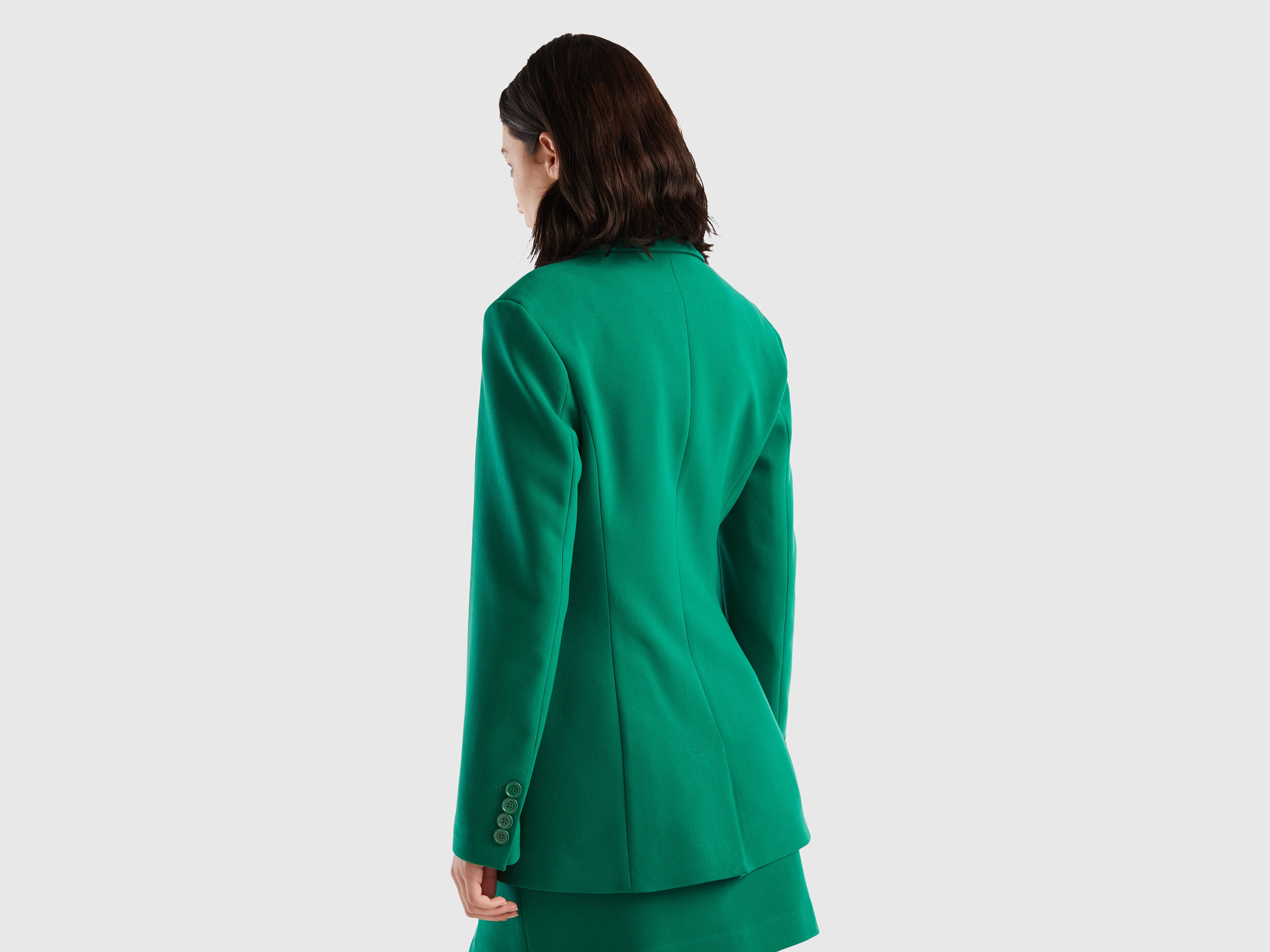 Green fitted on sale jacket