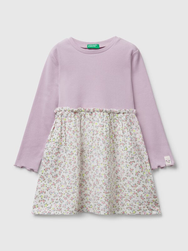 Long sleeve dress with flowers Junior Girl