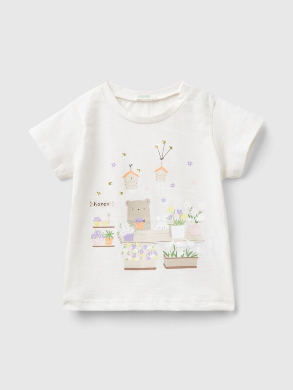 T-shirt in organic cotton with print New Born (0-18 months)