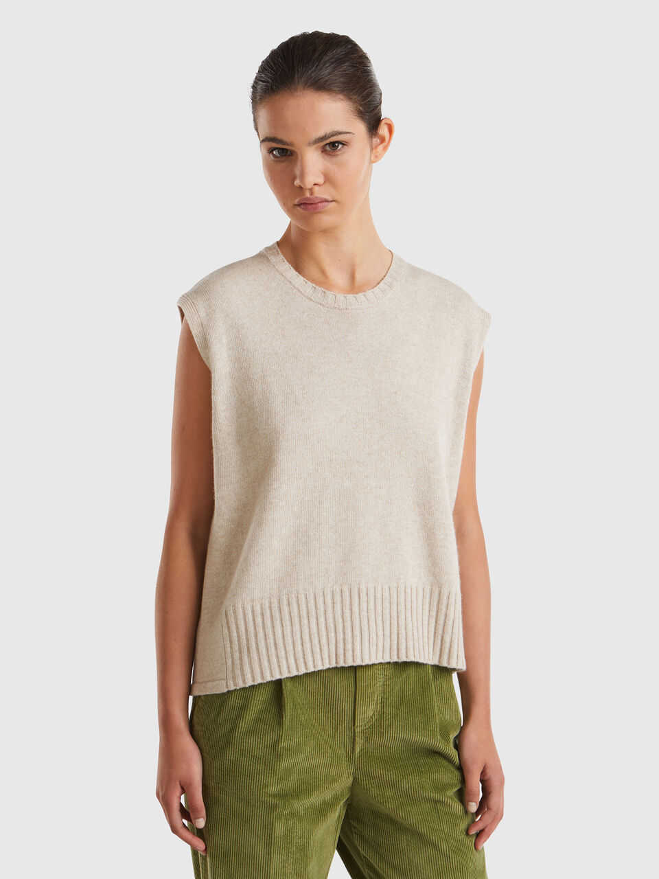 SLEEVELESS SWEATER Women image number null