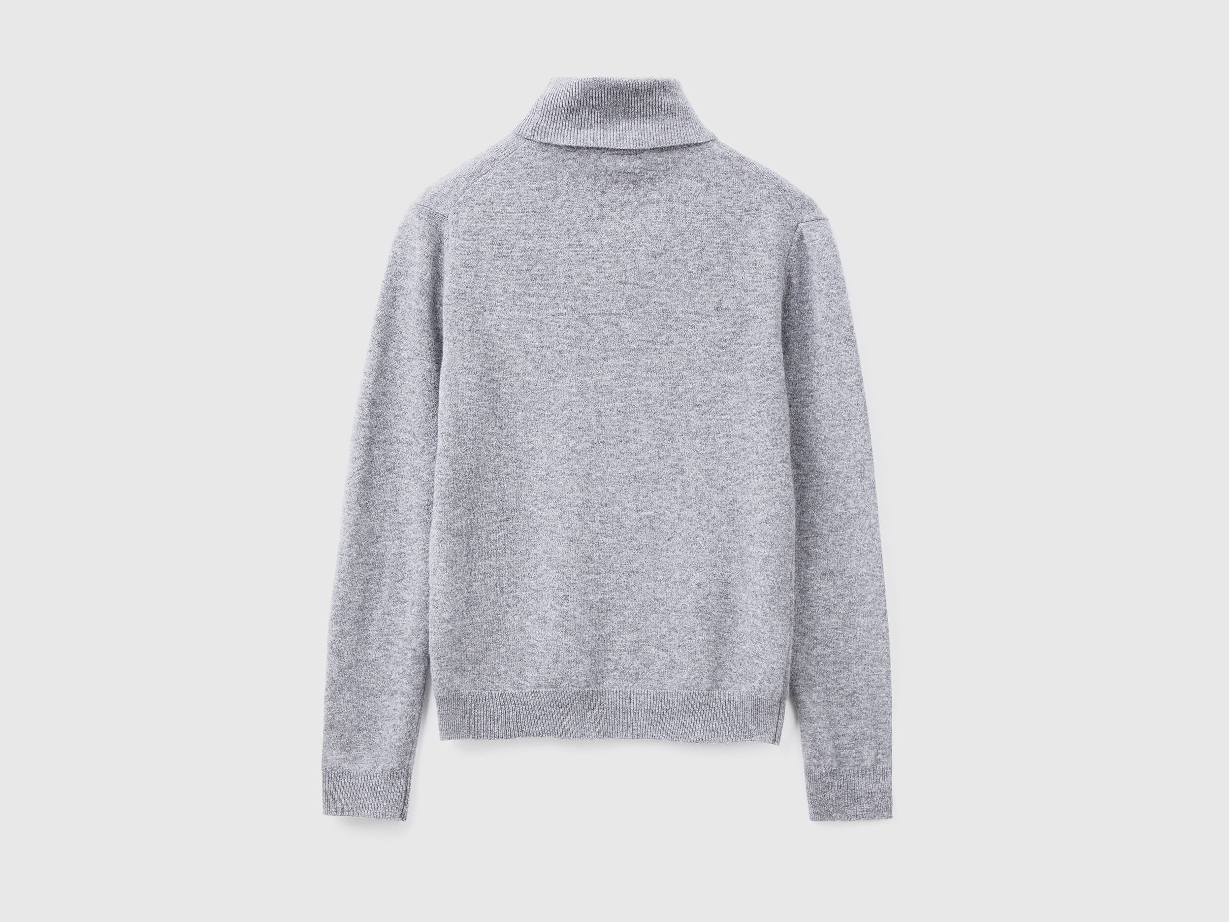 Light gray turtleneck in pure Merino wool Light Gray Benetton