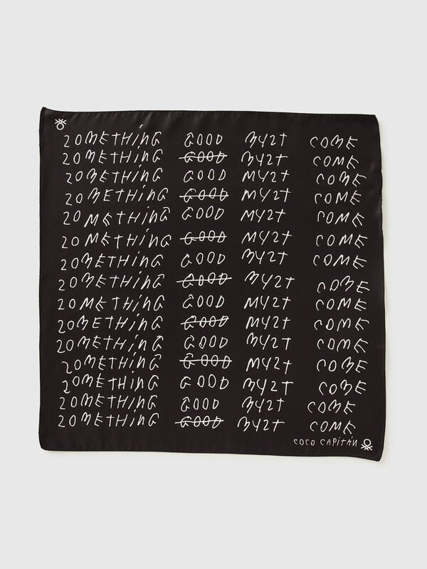 Black scarf with Coco Capitán text Women