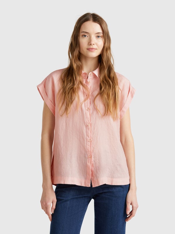 Regular fit shirt in pure linen Women