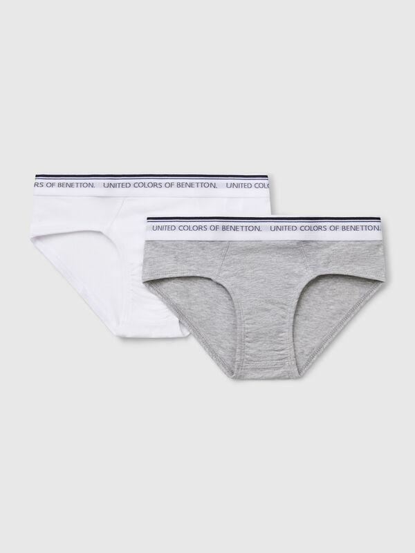 Two briefs with logoed elastic Junior Boy