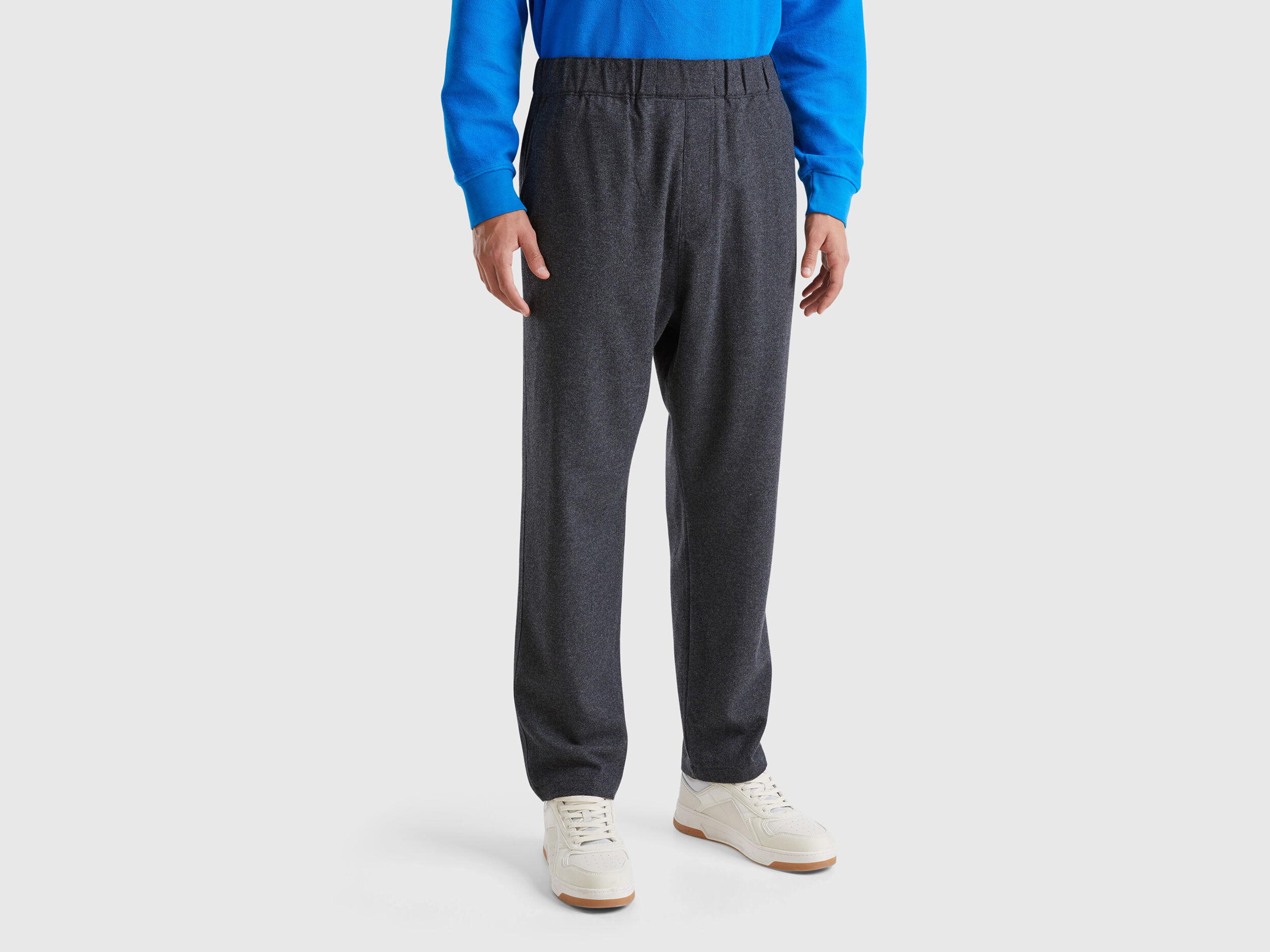 Sweatpants with fly front clearance