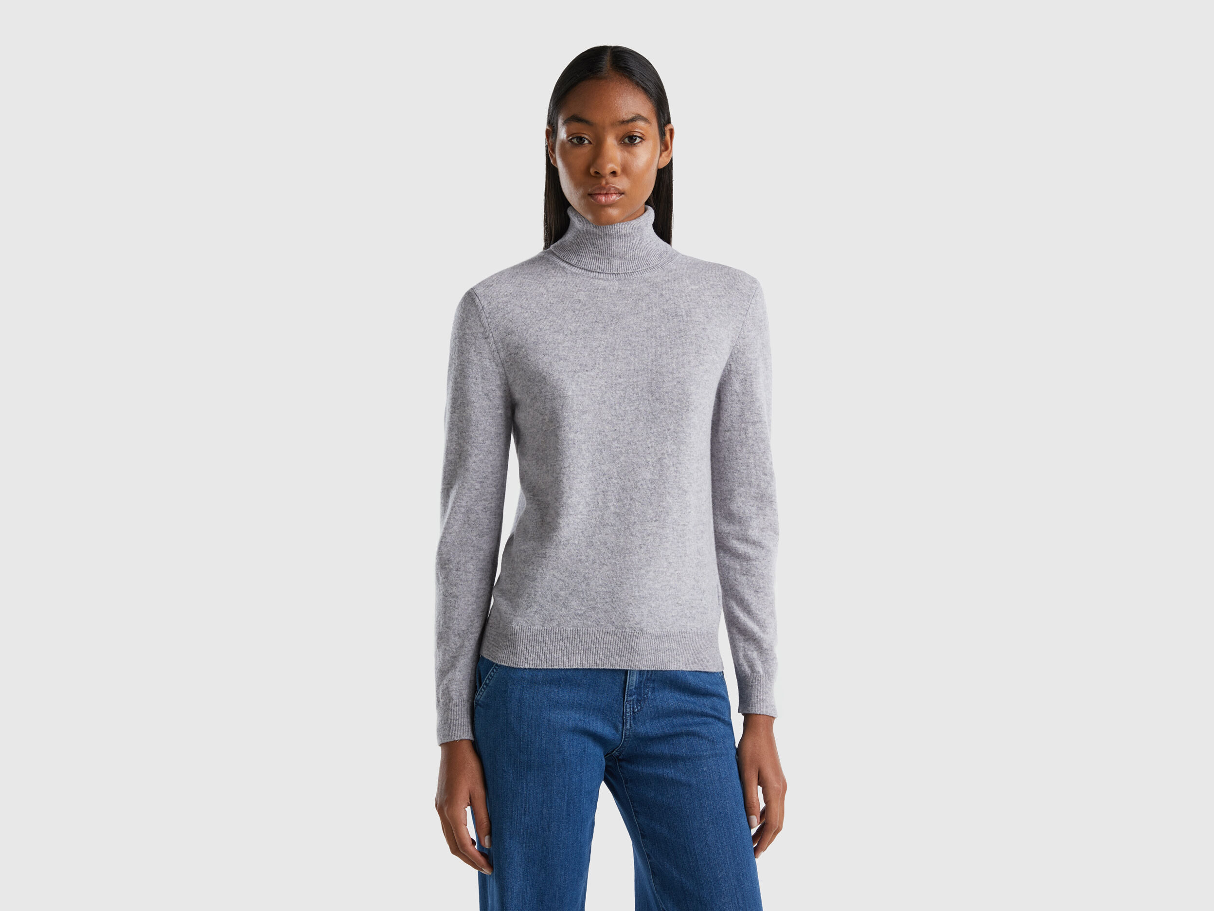 Women s High Collar Merino Wool Sweaters Women 2024 Benetton