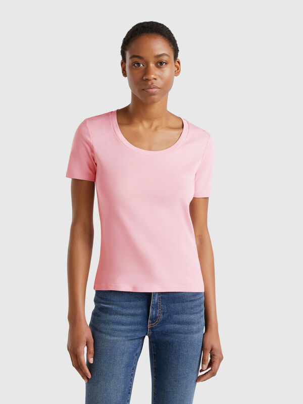 Short sleeve t-shirt in long fiber cotton Women