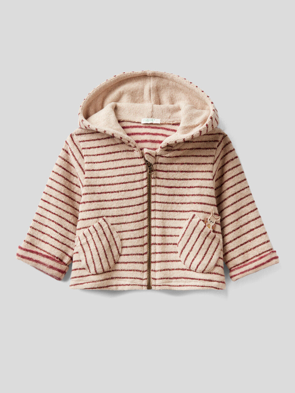 Striped hoodie with lurex