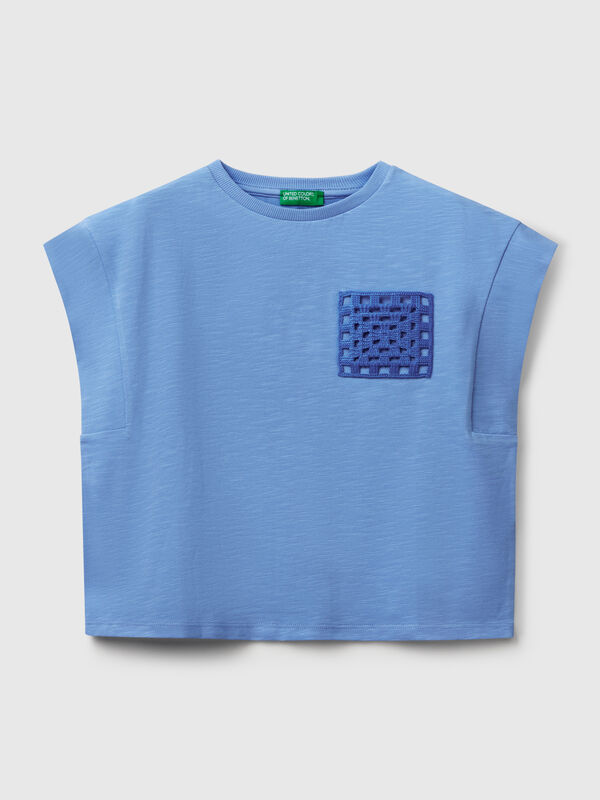 T-shirt with macramé patch Junior Girl