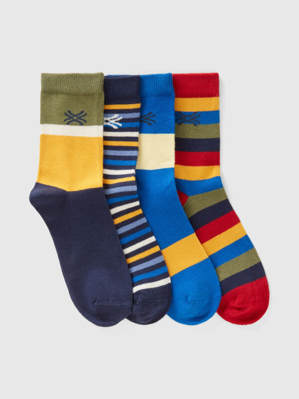 Set of striped jacquard socks
