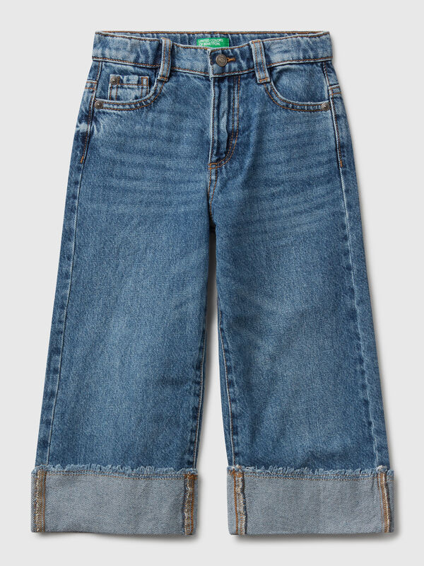 Wide fit jeans with cuff Junior Girl