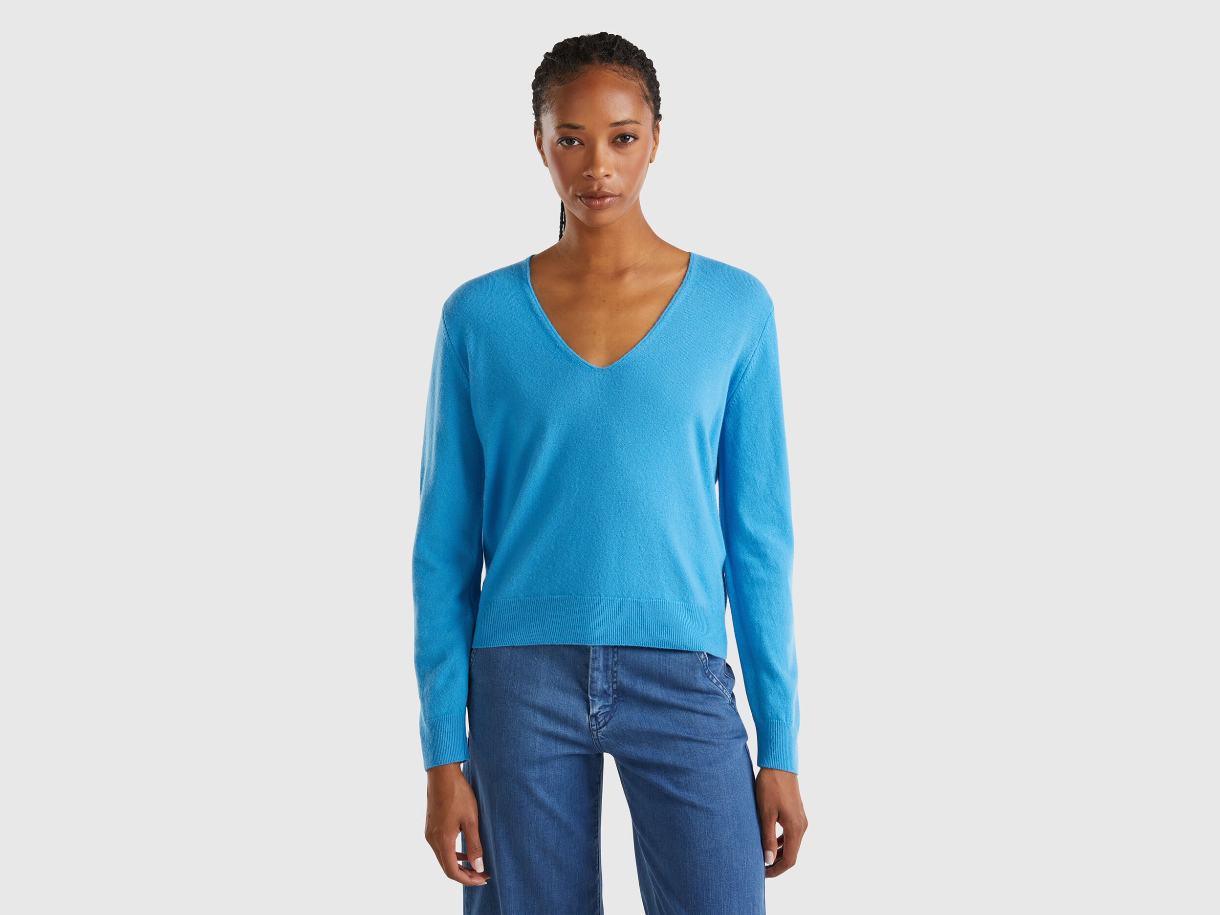 Teal v neck sweater hotsell