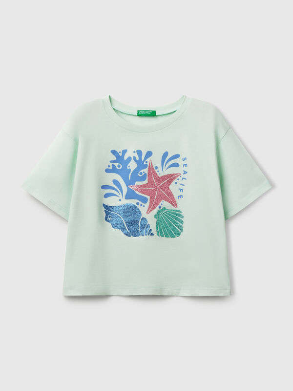 T-shirt with glittery print Junior Girl