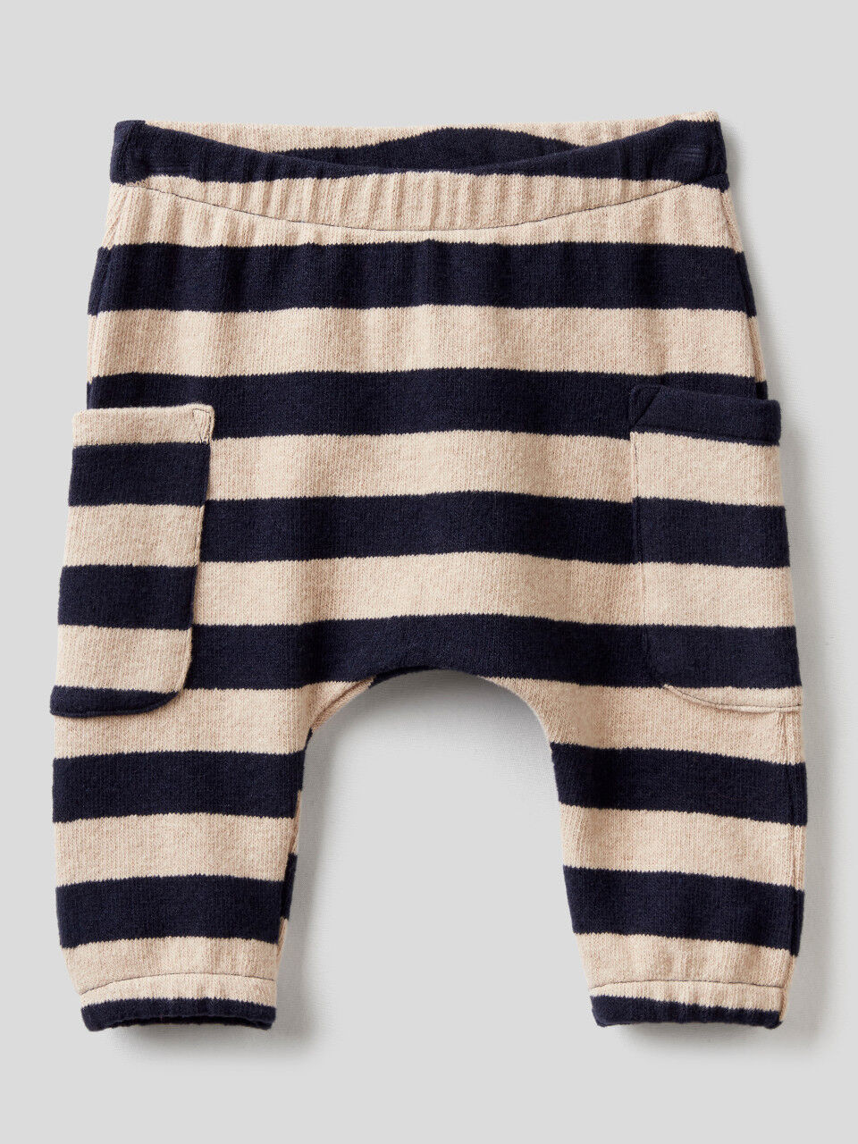 Striped trousers in recycled cotton blend