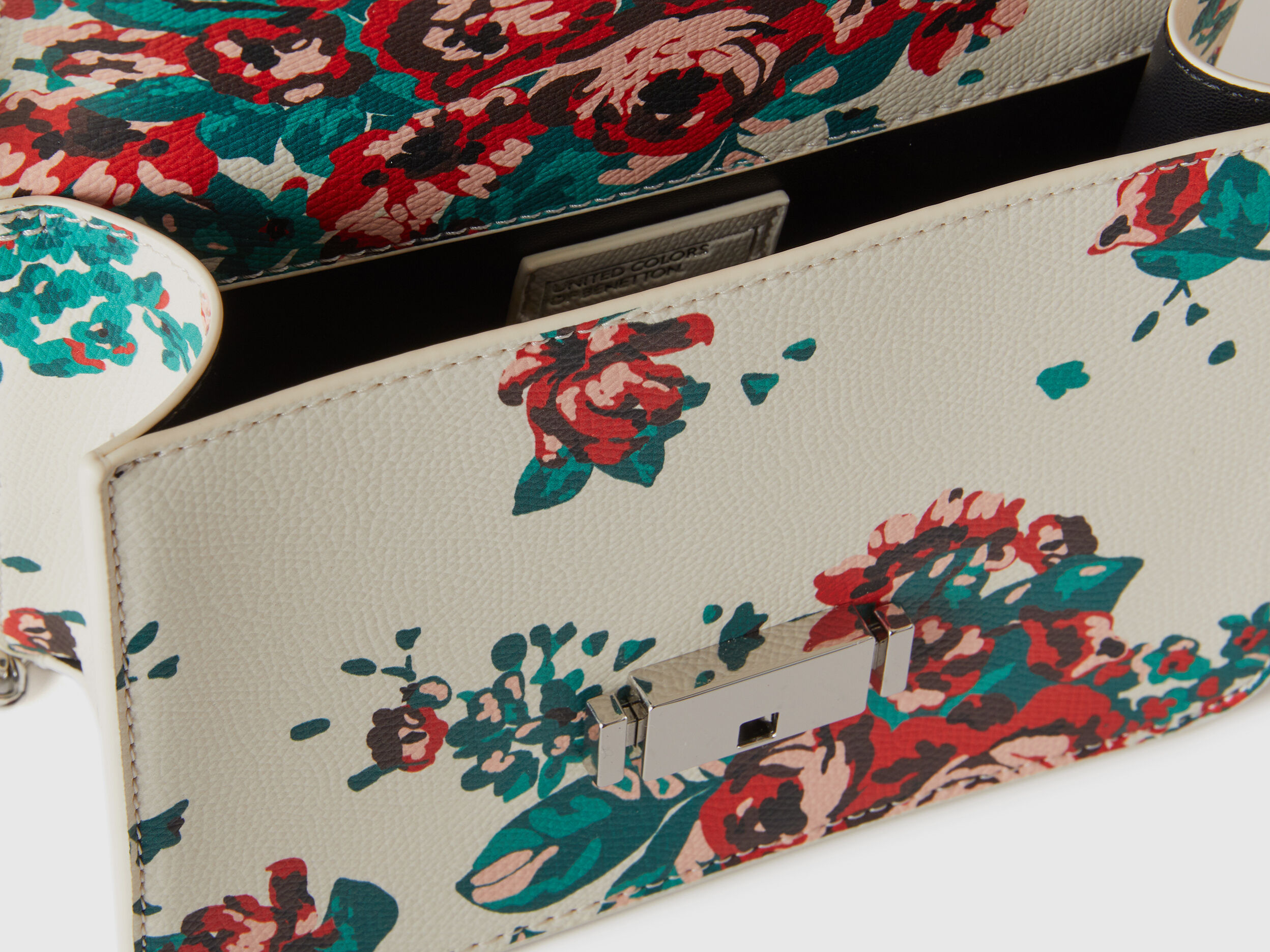 Small Be Bag with floral print - Creamy White | Benetton