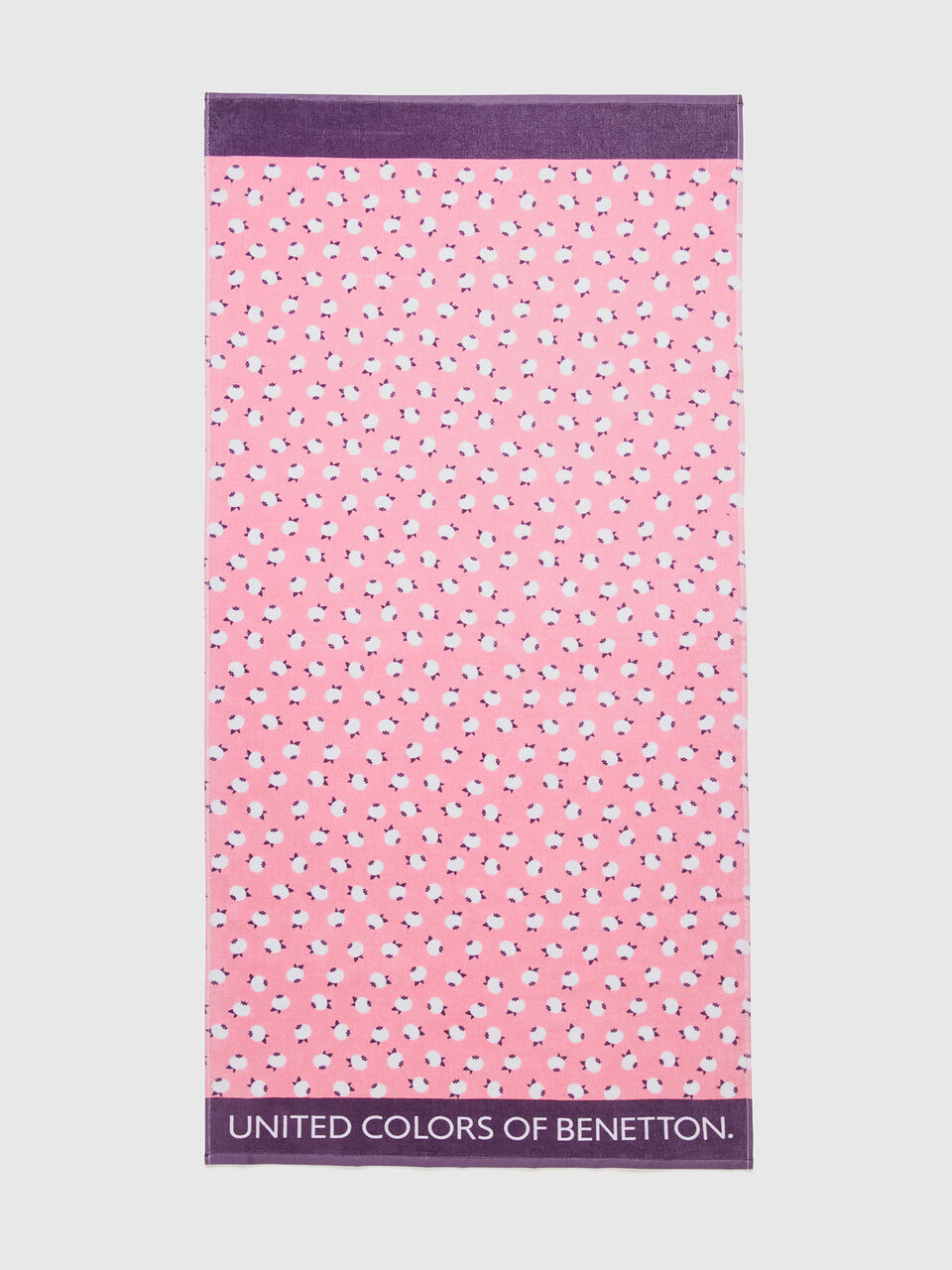 Pink beach towel with blueberry pattern - Pink | Benetton