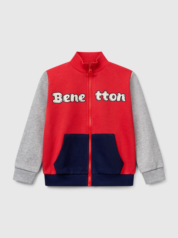 Sweatshirt in cotton with zip Junior Boy