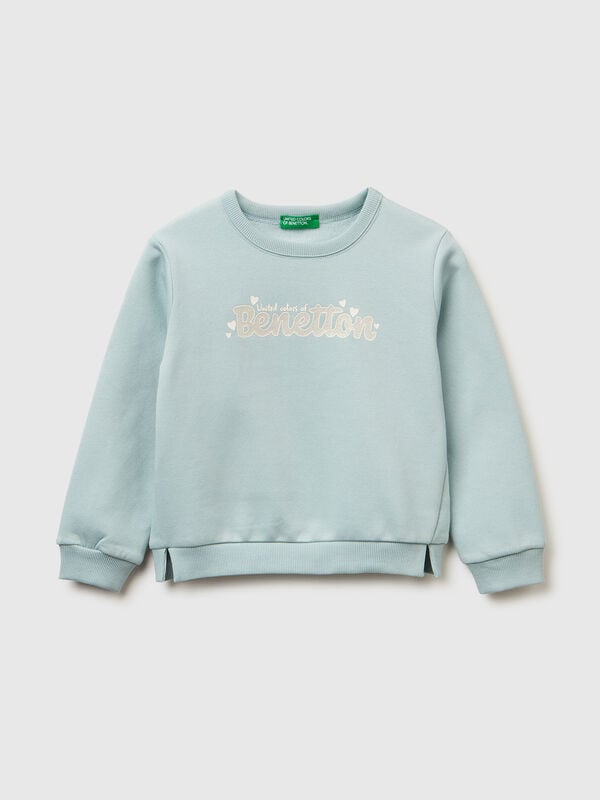 Pullover sweatshirt with glittery print Junior Girl