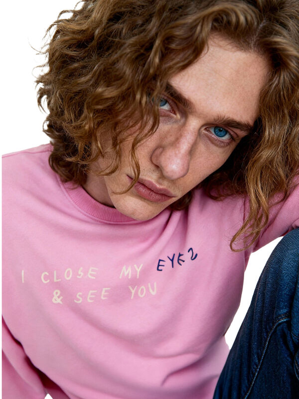 Pink sweatshirt with Coco Capitán embroidery Women