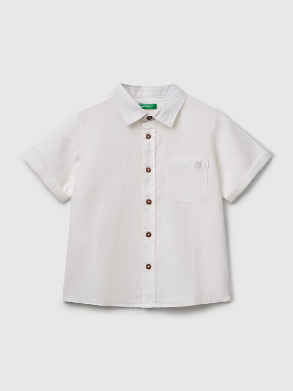 Short sleeve shirt in linen blend Junior Boy