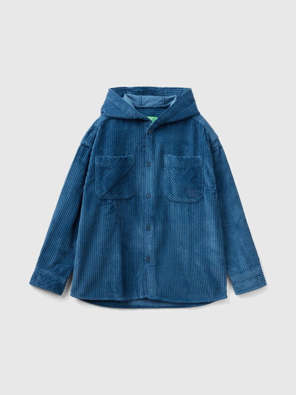 Velvet shirt with hood