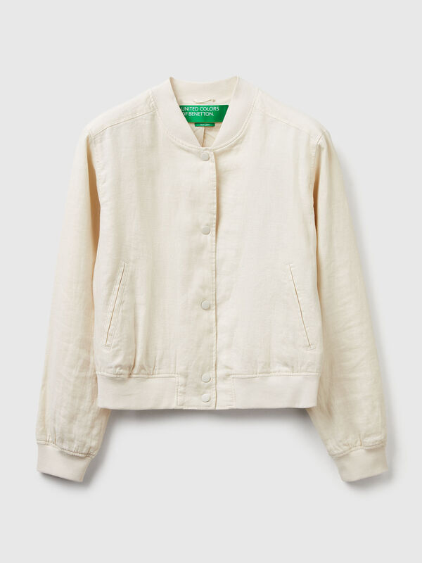 Bomber in 100% linen Women