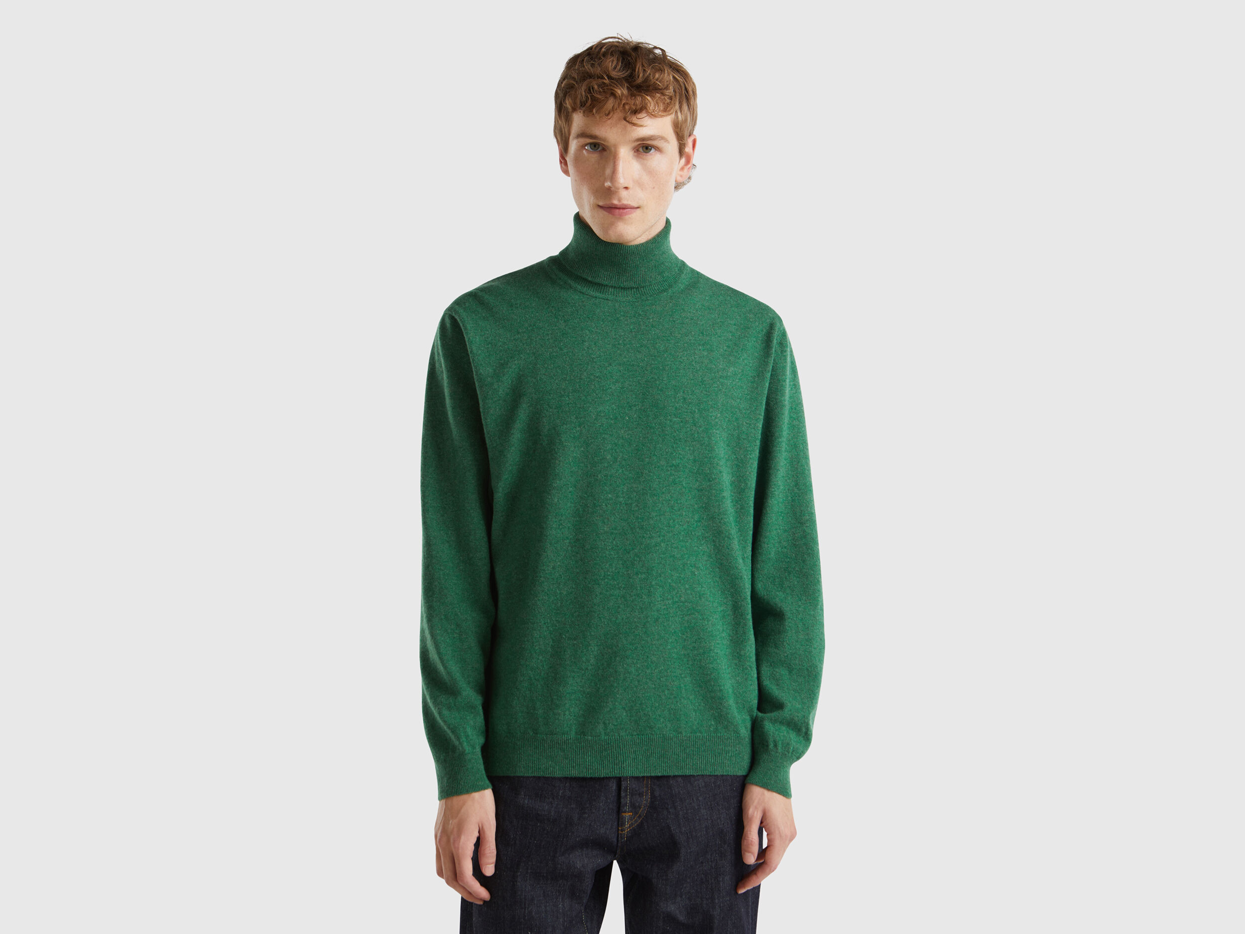Men s High Collar Merino Wool Sweaters Women 2024 Benetton