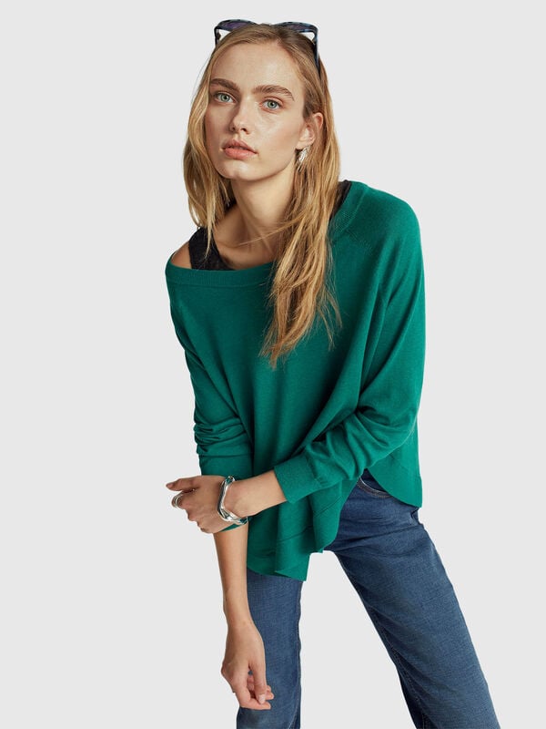 Flared sweater in wool blend Women
