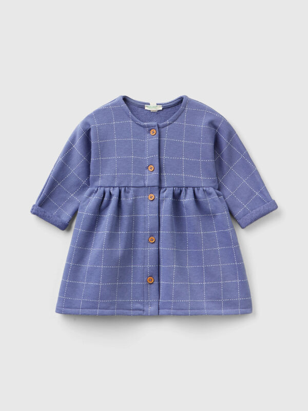 Check dress with buttons