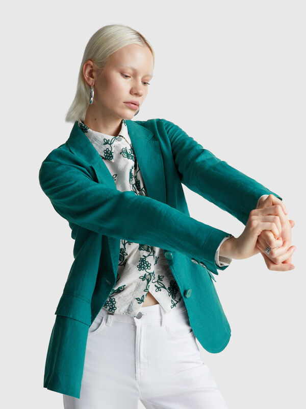 Blazer in pure linen Women