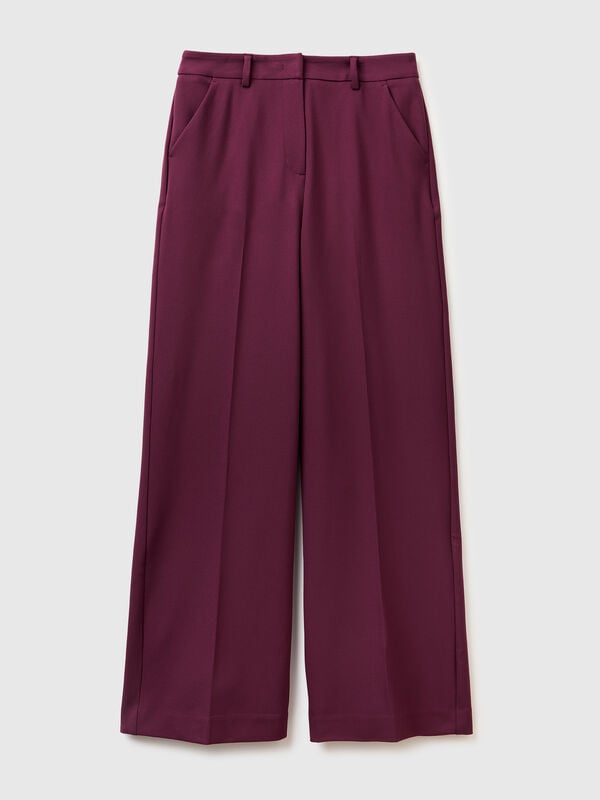 Wide trousers in stretch viscose blend Women