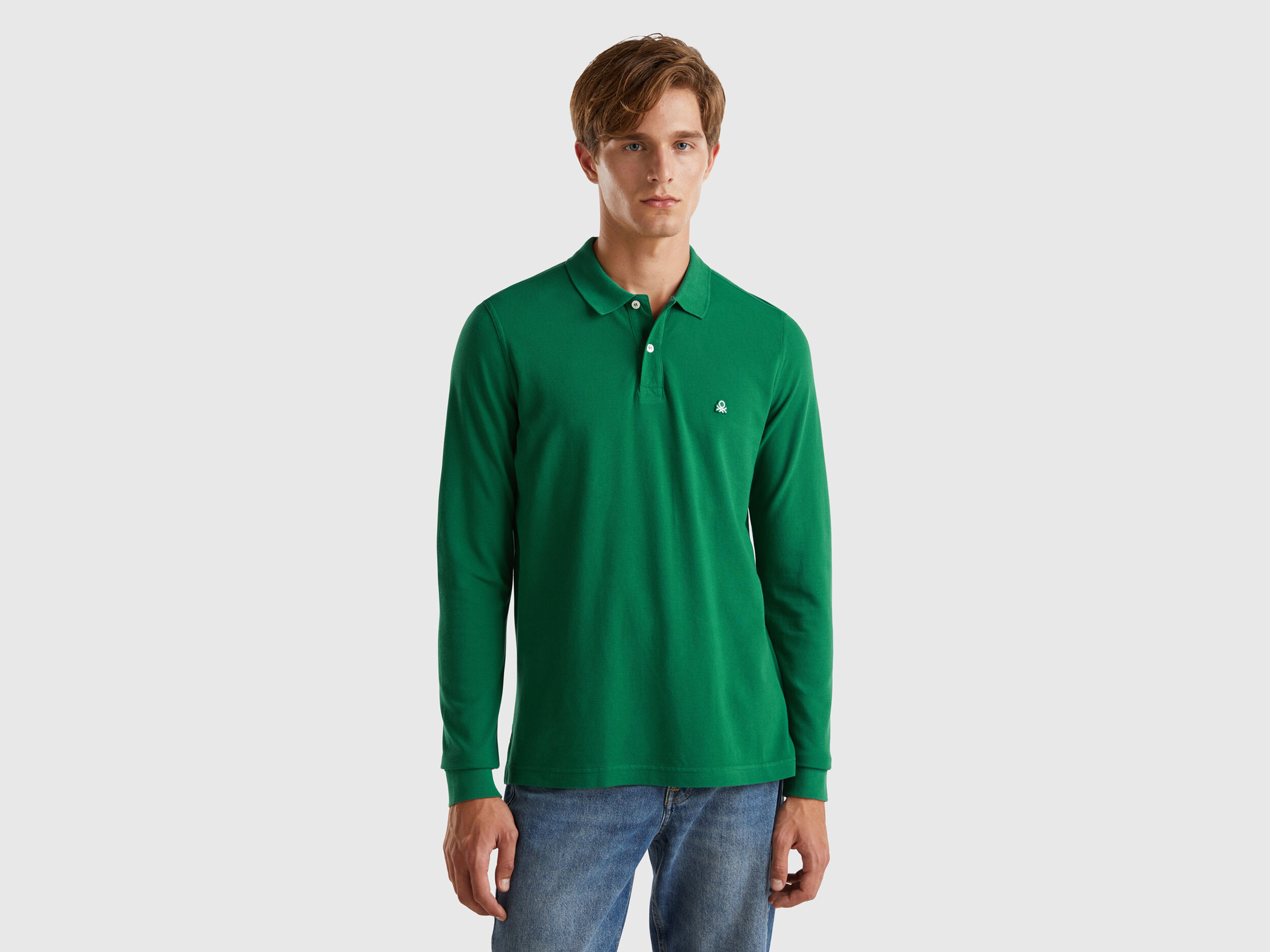 Polo benetton manica lunga outlet