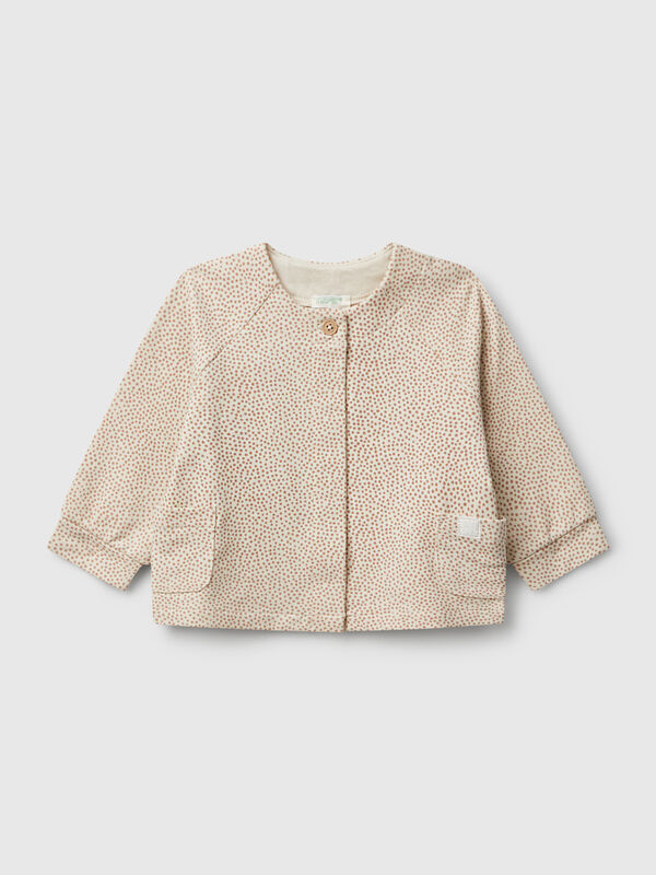 Polka dot jacket in sweat fabric New Born (0-18 months)