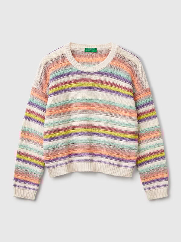 Multicolor striped sweater with lurex Junior Girl