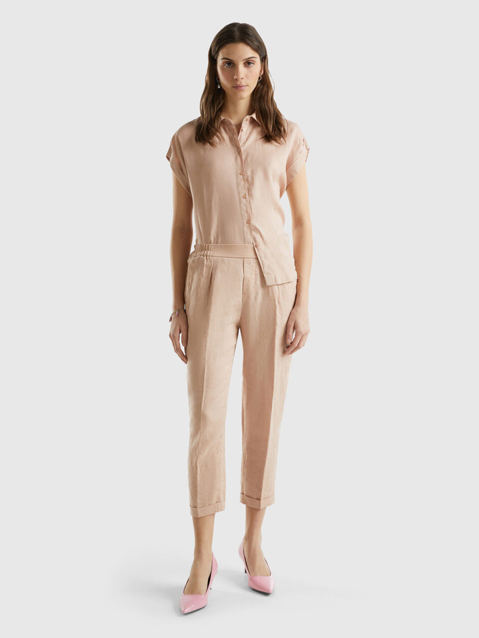 Slim fit cropped trousers womens store