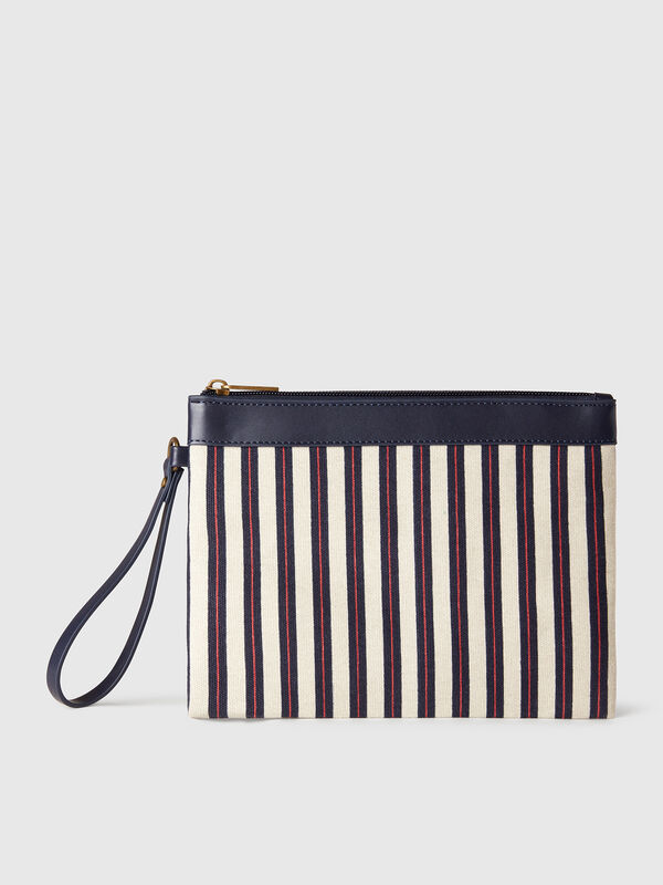 Large striped clutch Women