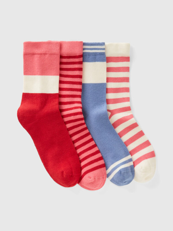 Four pairs of striped socks