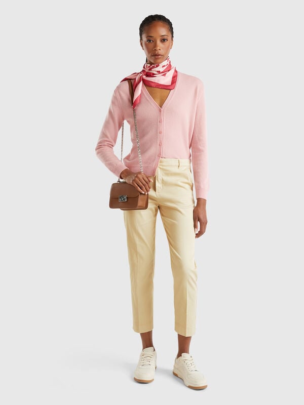 Cropped chinos in stretch cotton Women