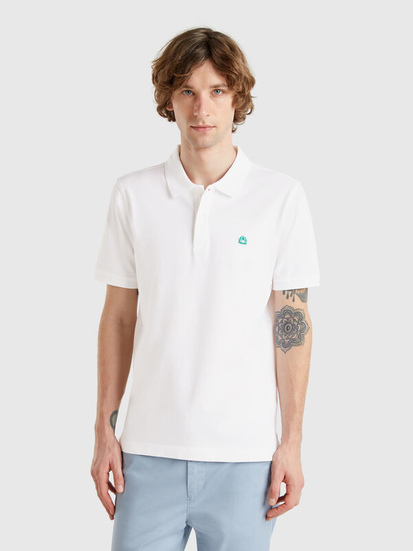 White slim fit polo Men