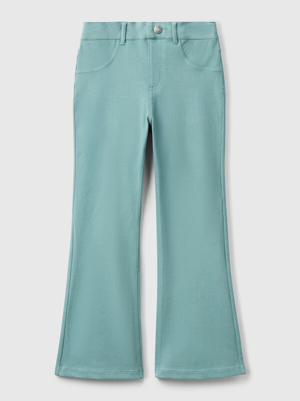 Flared trousers in stretch cotton Junior Girl