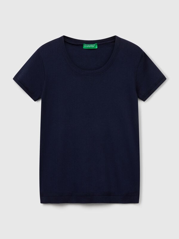 Short sleeve sweater in pure cotton Short sleeve sweater in pure cotton Women