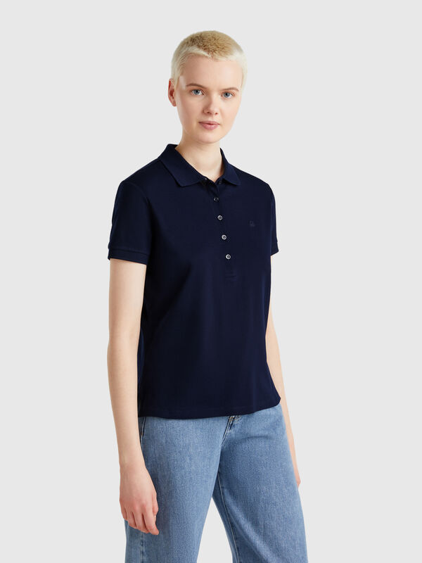 Slim fit polo in stretch cotton Women