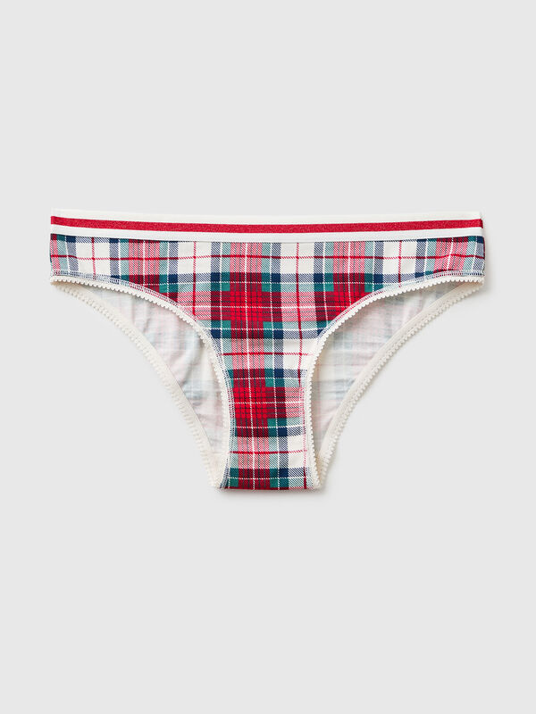 Underwear with tartan print Women