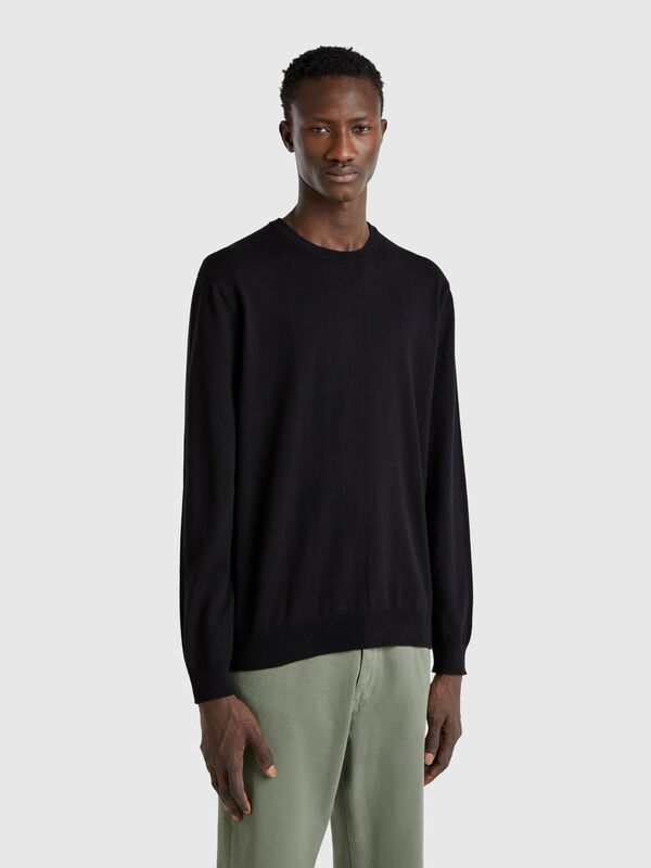 100% cotton crew neck sweater Men