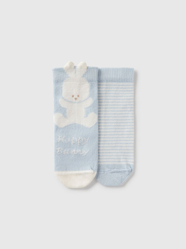 Set of socks with stripes and bunny New Born (0-18 months)