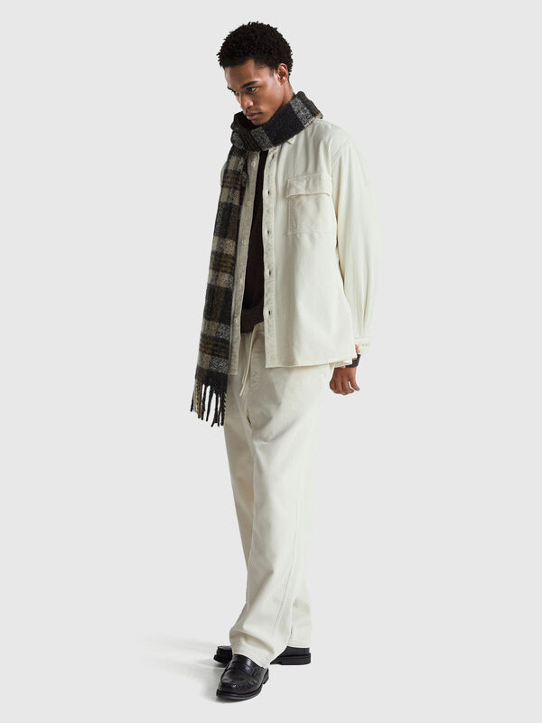 Ribbed velvet shirt Men
