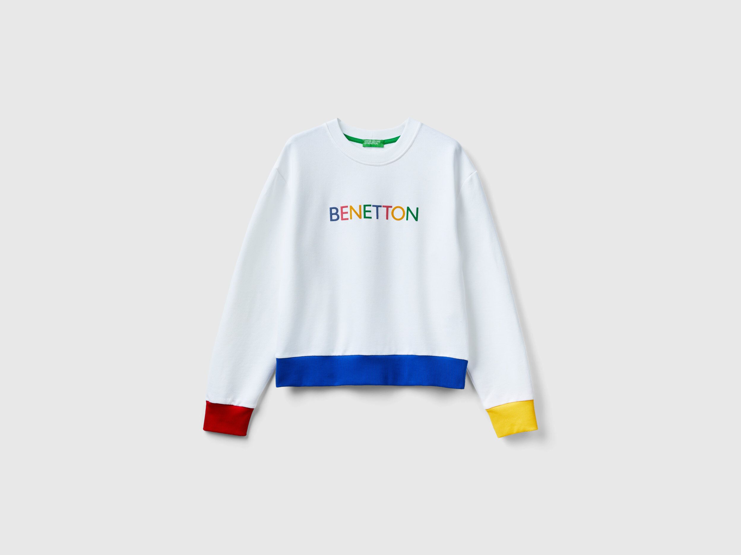 Pullover sweatshirt with logo print White Benetton