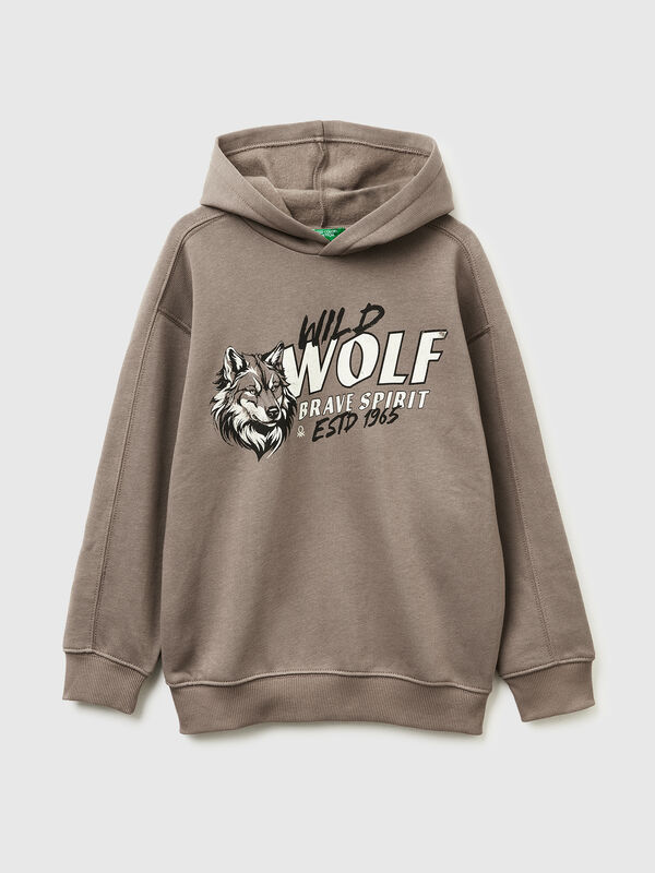 Warm sweatshirt in cotton with print Junior Boy